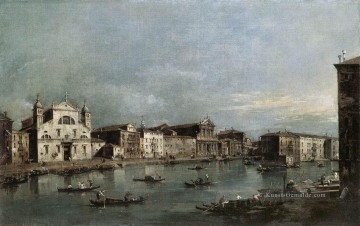 Der Canal Grande mit Santa Lucia und die Scalzi Venezia Schule Francesco Guardi Ölgemälde